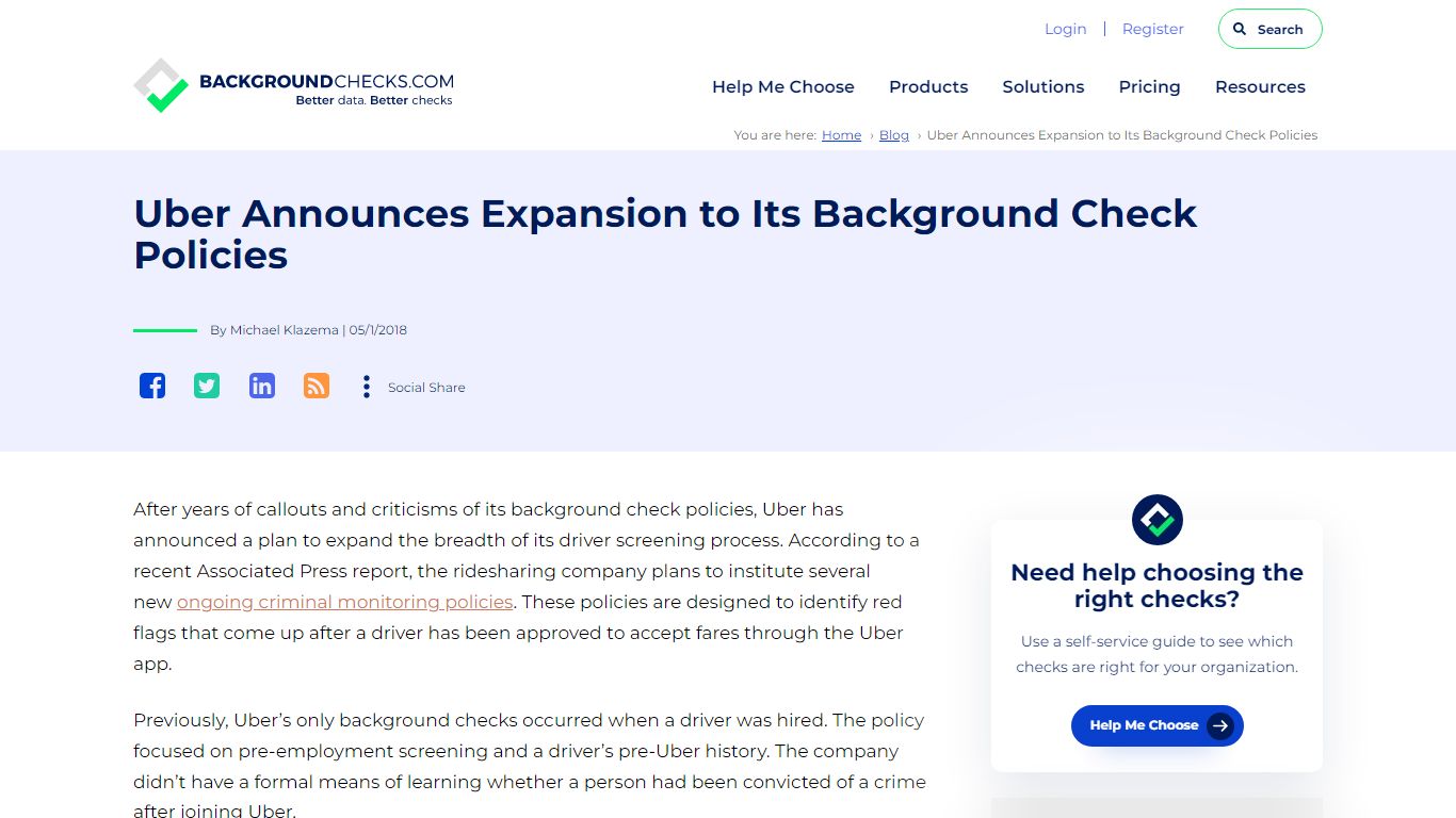 Uber Announces Expansion to Its Background Check Policies