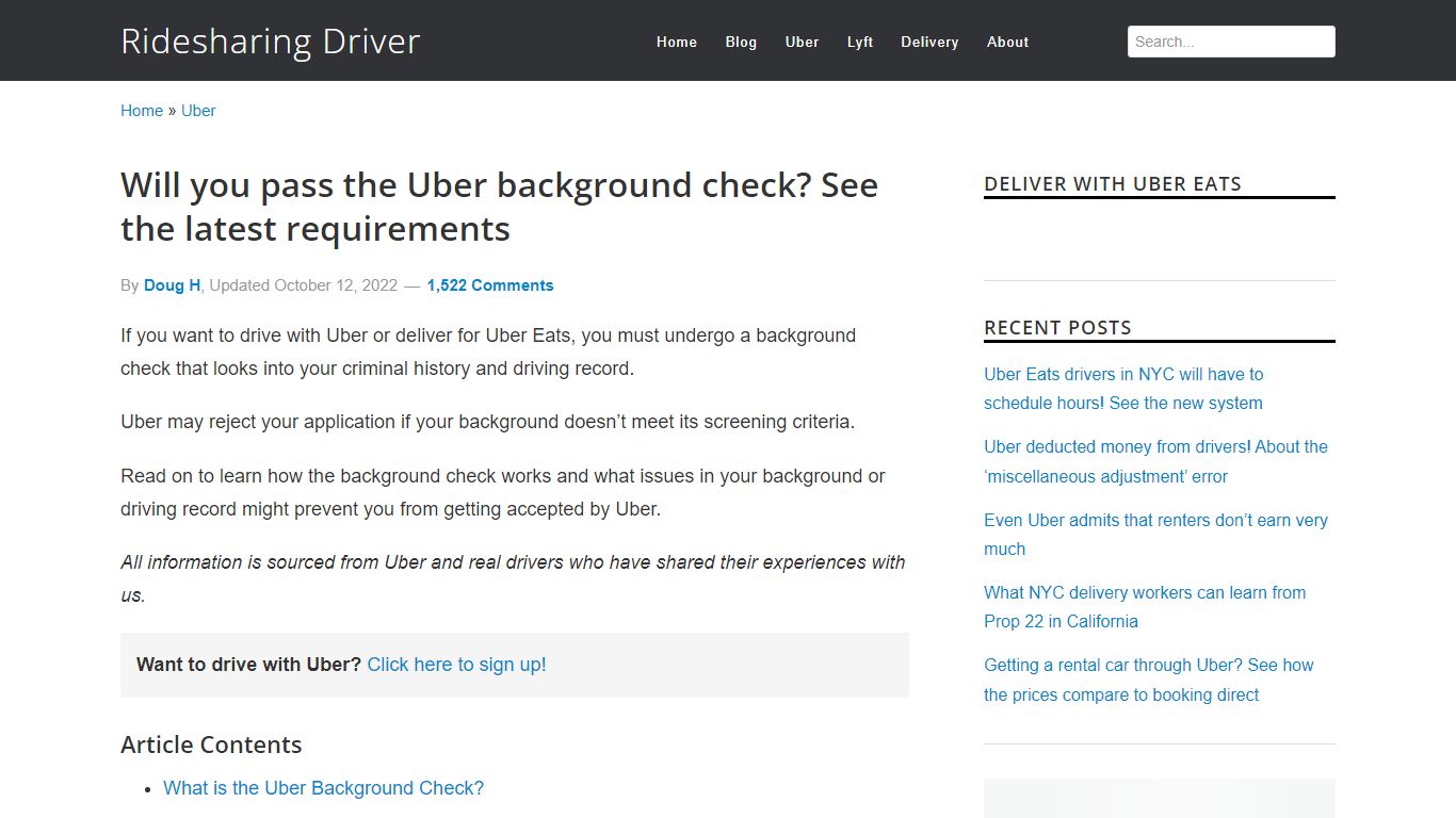 Will you pass the Uber background check? See the ... - Ridesharing Driver